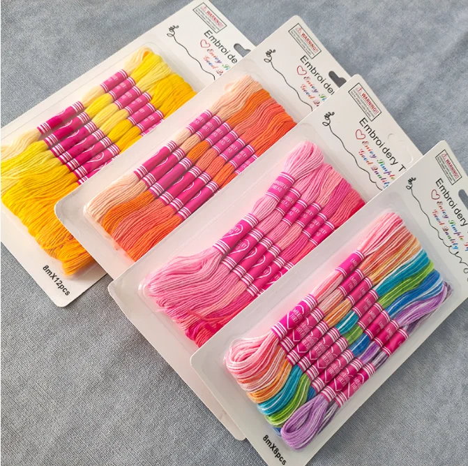 8/12/50Pcs/lot Cotton Cross Stitch Thread Sewing Skeins Embroidery Thread Floss Kit Knitting Spiraea Sewing Accessories