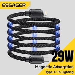 Essager PD 29W Type-C To Lightning Cable 3A Fast Charging Magnetic Cable For iPhone 14 13 12 11 Pro Max XS Plus iPad Macbook