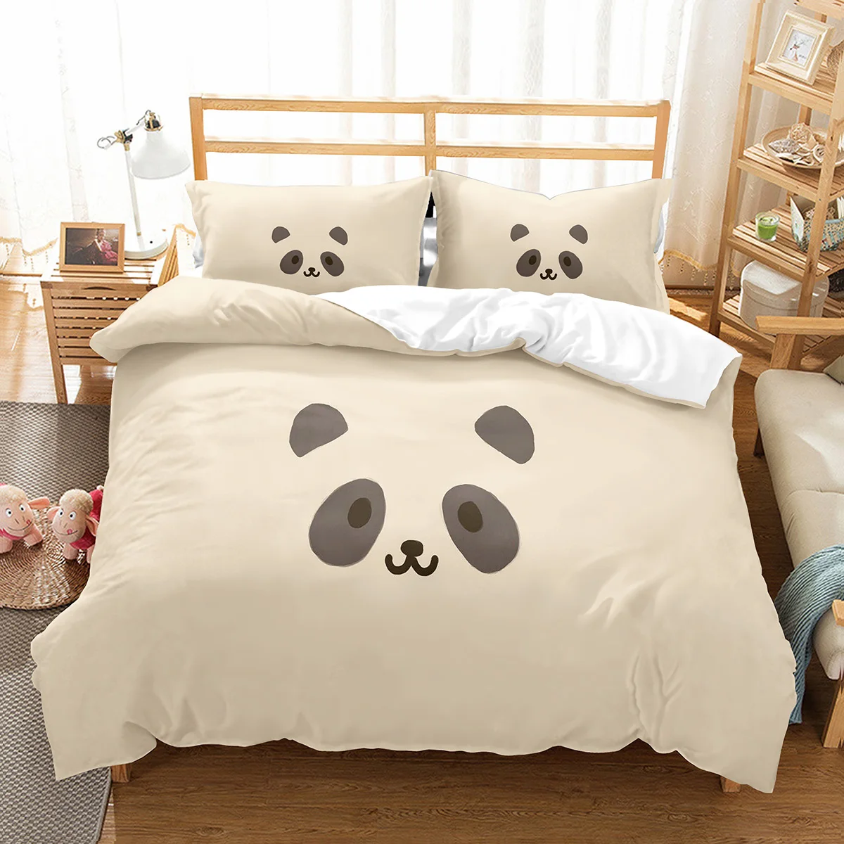 

Cartoon Panda Duvet Cover Set Cute Pattern King Queen Full Size For Kids Boys Girls Polyester Comforter Cover With Pillowcase