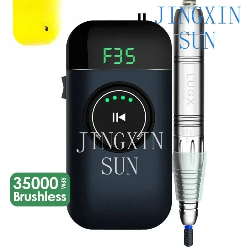 LUGX Exclusive Agency 35000rpm Nail Drill Machine Cordless Brushless Portable Electric Rechargeable 35 Professional Nail Drill