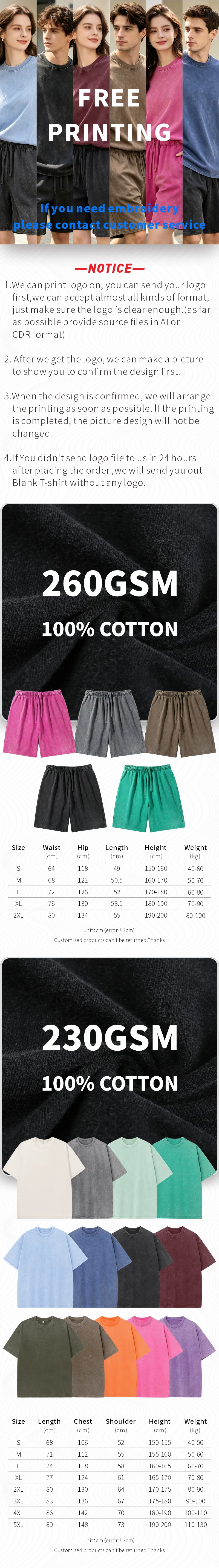 Maßgefertigte Vintage-Waschshorts und T-Shirts mit Personalisiertem Logo-Druck und Stickerei, Unisex Oversized Tee, Gym-Streetwear, Kleine Mindestbestellmenge, OEM ODM – Detail 1
