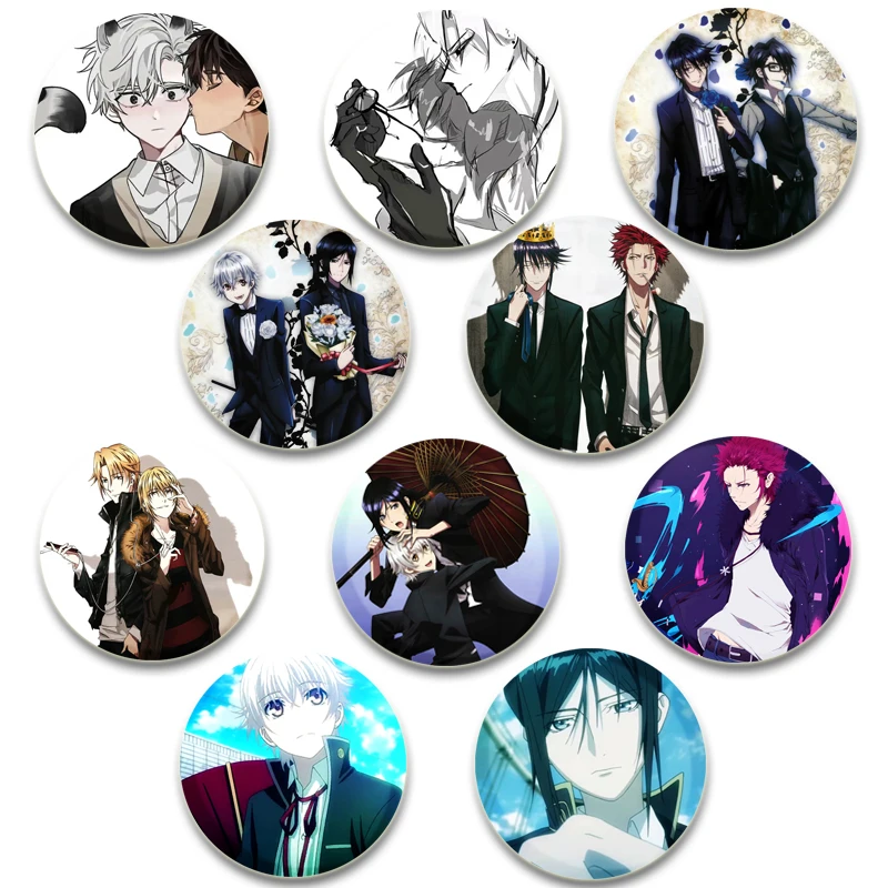 Anime K Button PinsIsana Yashiro Yatogami Kuroh Cartoon Badge Round DIY Creative Brooches for Backpack Jewelry Accessories Gifts