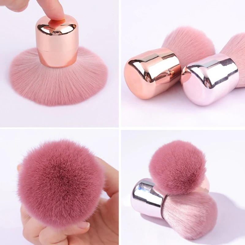 Pincel de hongo para arte de uñas profesional, 1 pieza, pincel redondo para limpieza de polvo de gel, accesorios y herramientas de manicura 2