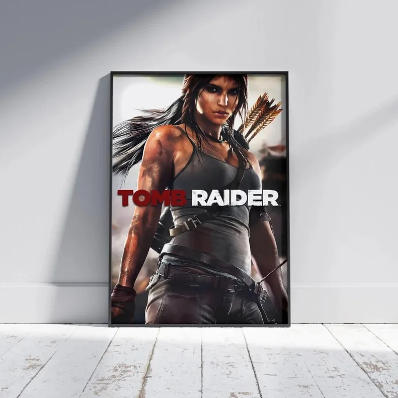 Tomb Raider Classic Game Character Lara Croft Poster Canvas Painting Wall Art Print Picture Internet Cafe Living Room Home Decor