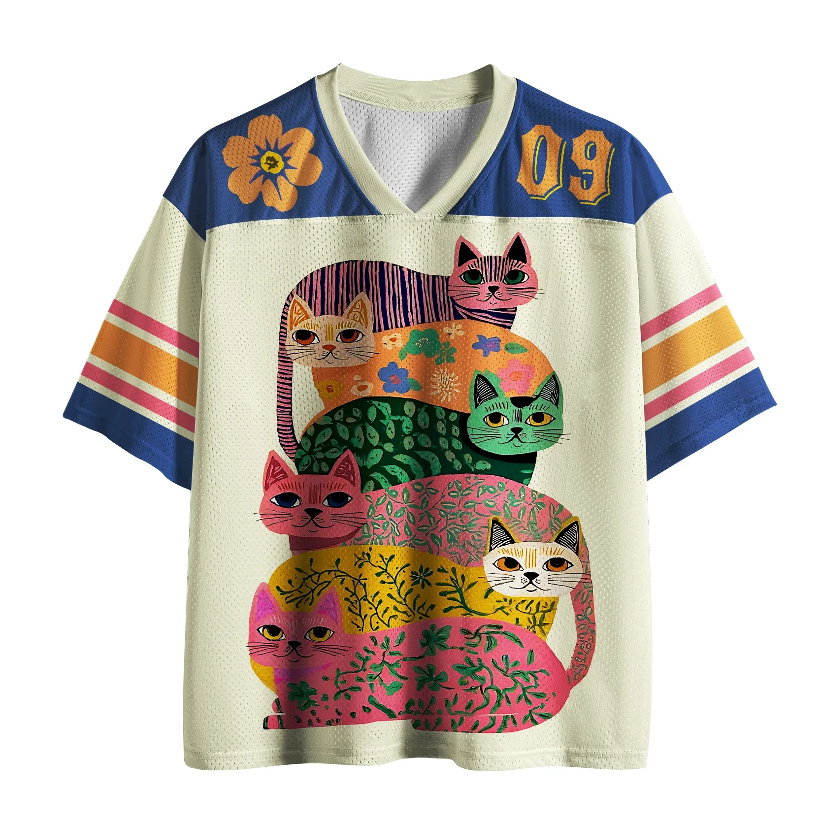2026 The Cat Stack 3D Printed Jersey Men Summer Harajuku Outdoors Y2K T-shirt Breathable Quick Drying Streetwear Clothing