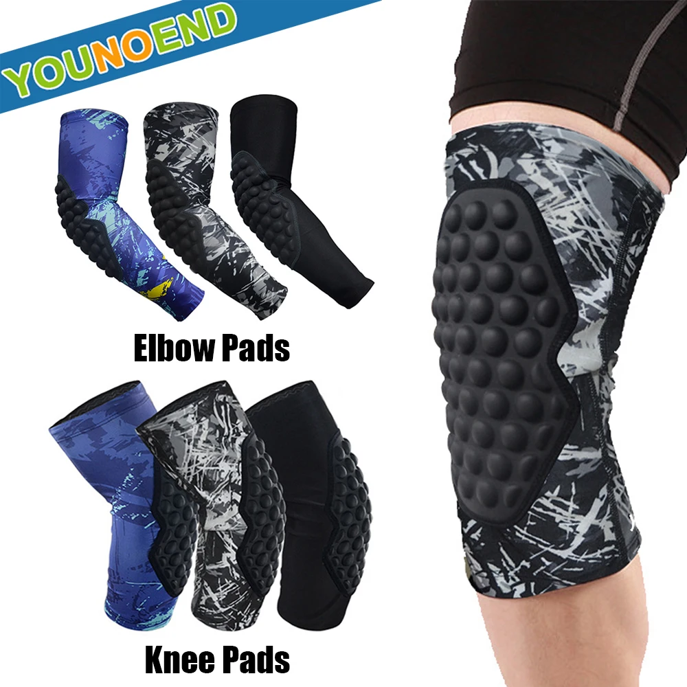 

1Pair Adult Youth Anti-Collision Knee Pads Elbow Compression Sleeves Basketball Knee Support Brace - Football Volleyball Tennis