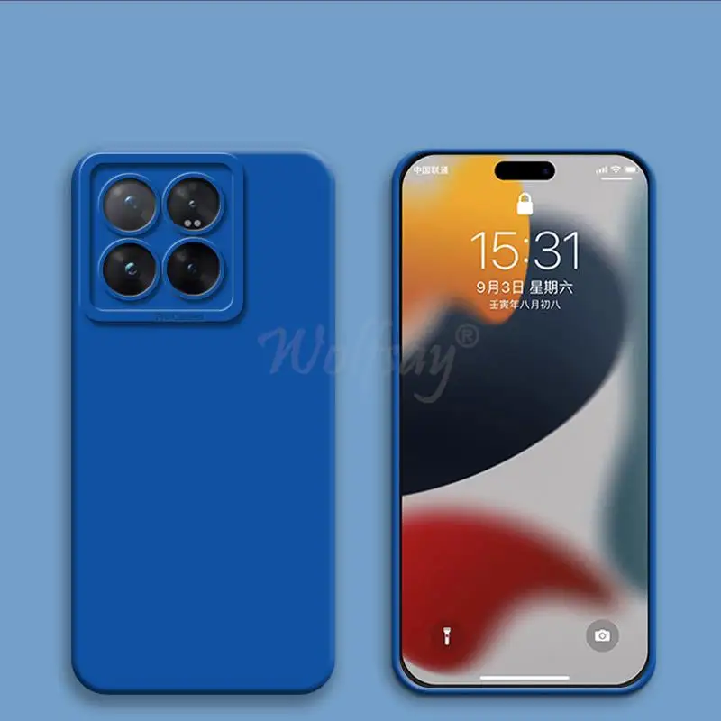 Per Xiaomi 14 Pro Custodia nuova custodia protettiva per fotocamera in gomma liscia in silicone liquido di lusso Xiaomi 14 Pro Custodia Xiaomi 14