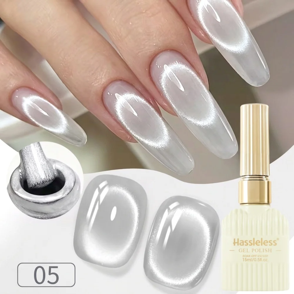 Hassleless #22 Jelly Caramel Brown UV Gel 15ml, 3-Layer Gradient Sheer Tone, Soak-Off Glossy Gel for Salon & Home DIY Nails