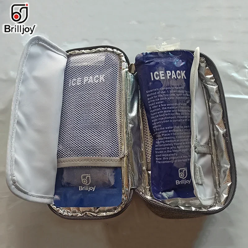 Brilljoy Medical Cooler Bag Insulin Portable Refrigerated Box Drug Insulated Bag Ice Bag Environmentally Aluminum Foil Ice Bag