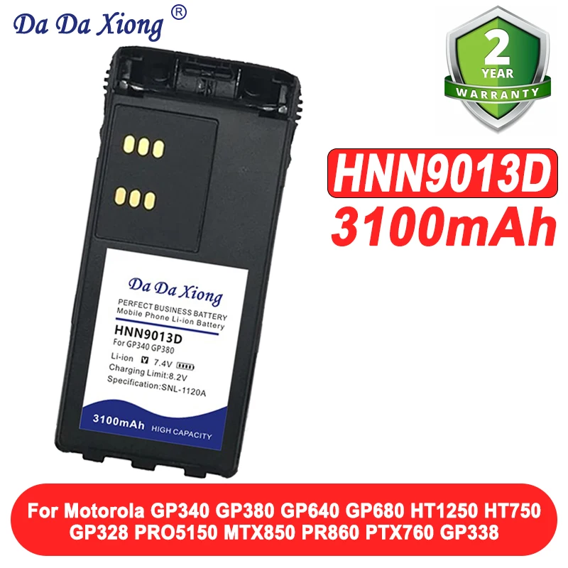 3100mAh HNN9013D nueva batería para Motorola GP340 GP380 GP640 GP680 HT1250 HT750 GP328 PRO5150 MTX850 PR860 PTX760 GP338