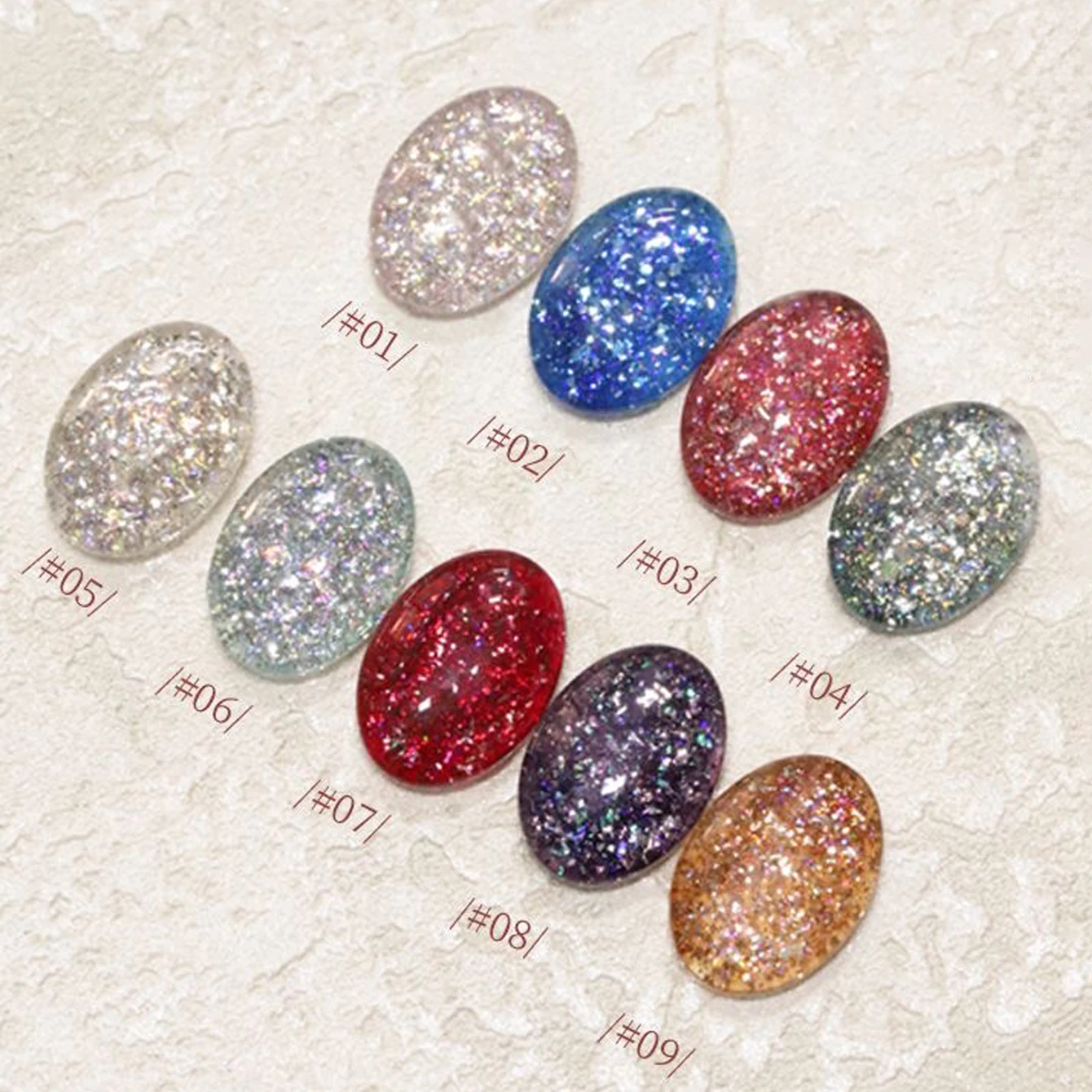 MIANEL 1-10pcs 12ML Nail Art Blue Island Summer Nails Crushed Diamond Gel Polish Summer Hot Flashing Glitter Nails White Nails