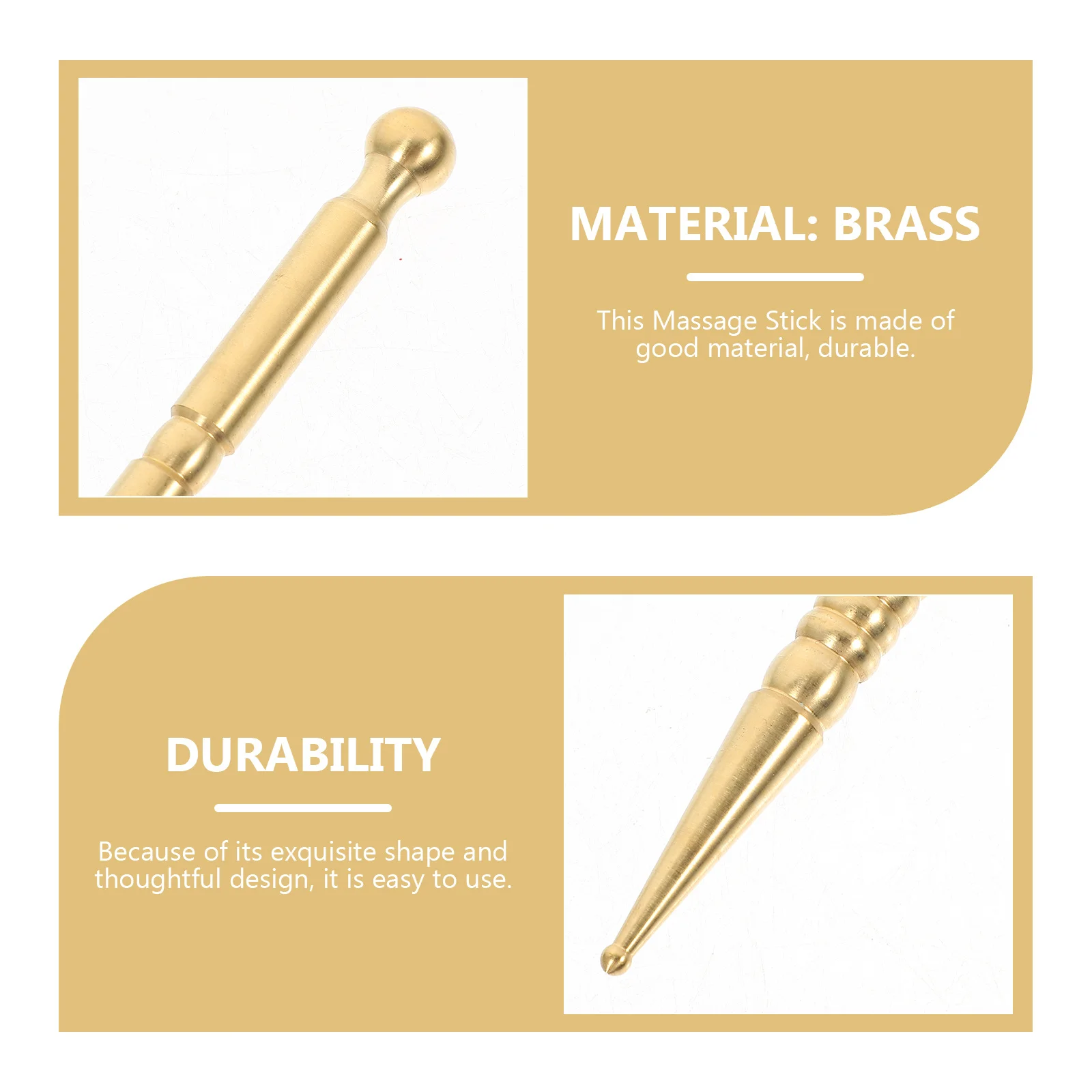 

Acupressure Tool Small Acupoint Massage Stick Durable Brass Body Massager Relieve Pain Muscle Joint Therapy Massage Tool
