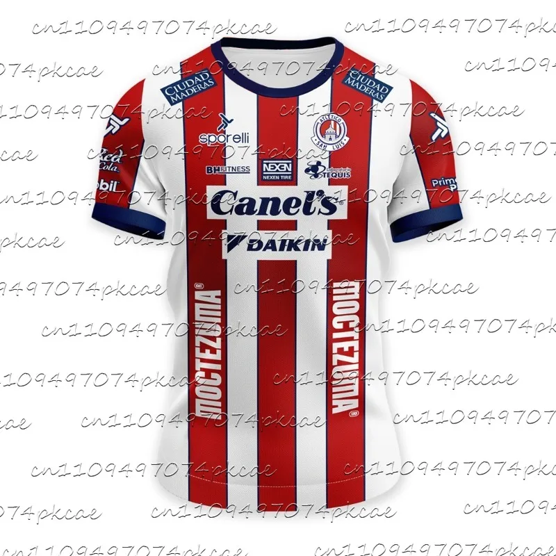 México Atlético San Luis Home Jersey Verano Adultos y niños Camiseta deportiva transpirable de secado rápido Ropa de entrenamiento para hombres y mujeres