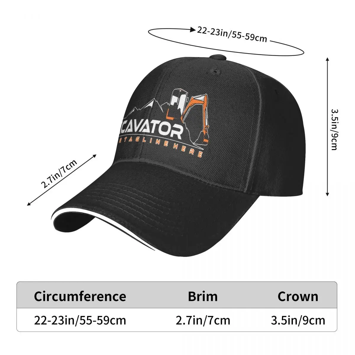 Excavadora 10 para hombre y mujer, gorra de béisbol, sombrero