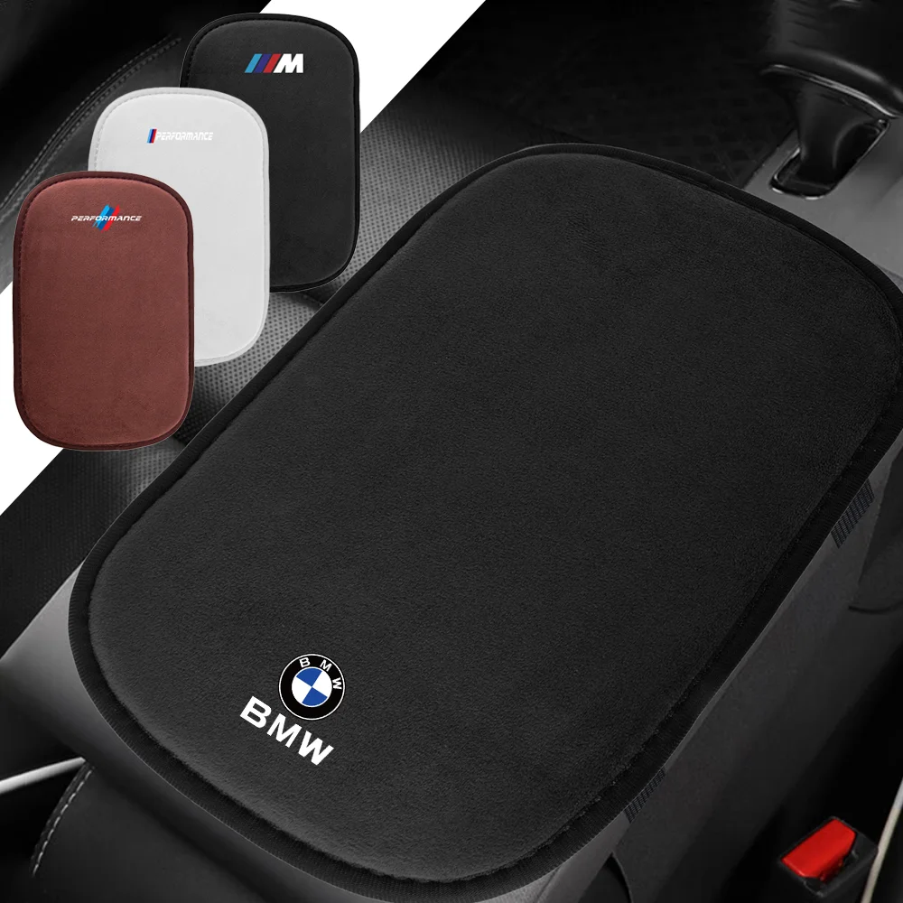 Car Suede Armrest Mat Arm Rest Box Cushion Protection Decoration Pad For BMW M Performance M3 M5 M6 F01 F20 F10 F13 F15 F16 F30