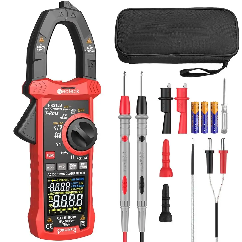 

1000A True RMS Clamp Multimeter with Inrush Current, Voltage, Resistance, Frequency, Continuity, and Diode Test