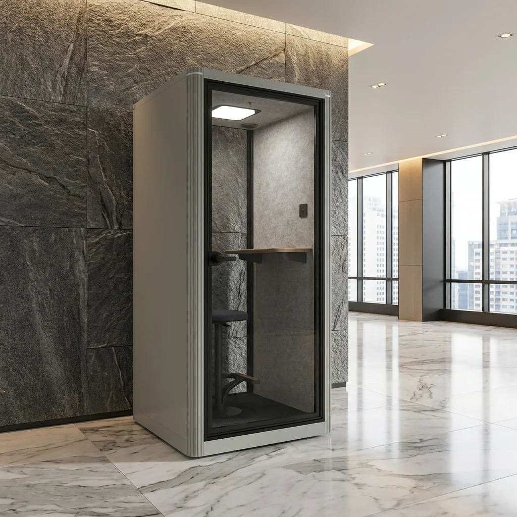 Professional Modern Soundproof Phone Booth Acoustic Silent Cabin Portable Office Pod With Ventilation System For Office Building