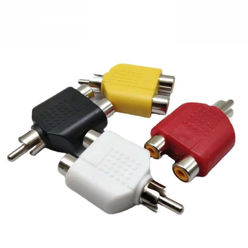 1 Male to 2 Female RCA Y Splitter AV Audio Video Adapter 1RCA Male to 2RCA Female Jack Plug Converter Cable Connector
