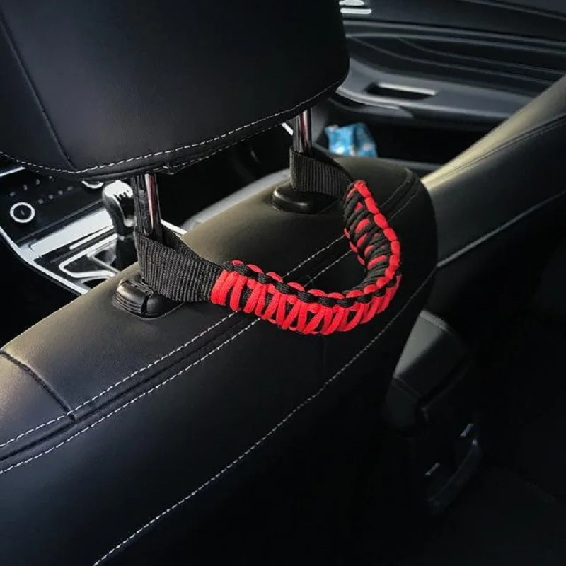 Headrest Car Grab Handle Heavy Duty Hand Made Seat Mount Grab Handle Armrest For Wrangler Tj Jk Jl Land Cruiser Suzuk Paracord