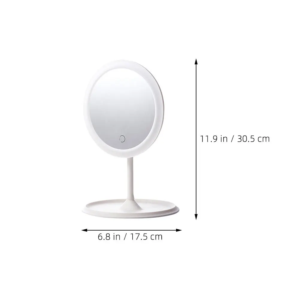 Miroir de maquillage LED, chargeur USB, haute définition, lumière réglable, miroir de vanité, outil de beauté Portable de bureau, cadeau pour femmes, 1 ensemble