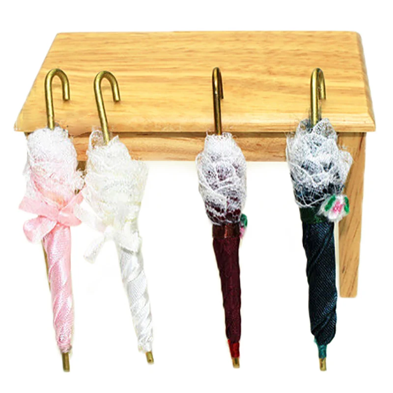 1:12 Miniature Lady Parasol Lace Umbrella for Dolls Dollhouse Accessories Doll House Decoration Furniture Toys