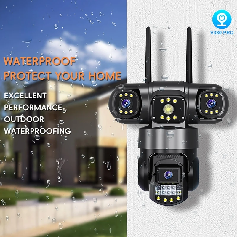 Surveillance Camera WIFI Three Lenses Three Screens Camera Motion Detection 6MP Remote Monitoring Surveillance Camera with Alarm