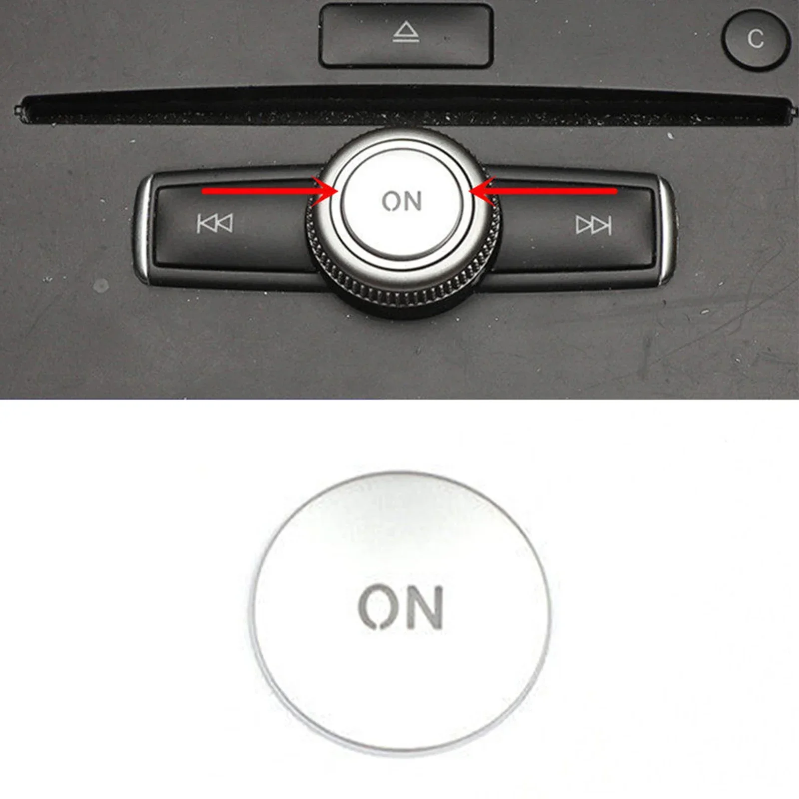 New Car Console CD Panel Multimedia Switch Buttons Sequins Volume Button Cover For Mercedes Benz C E Class W204 W212 GLK X204