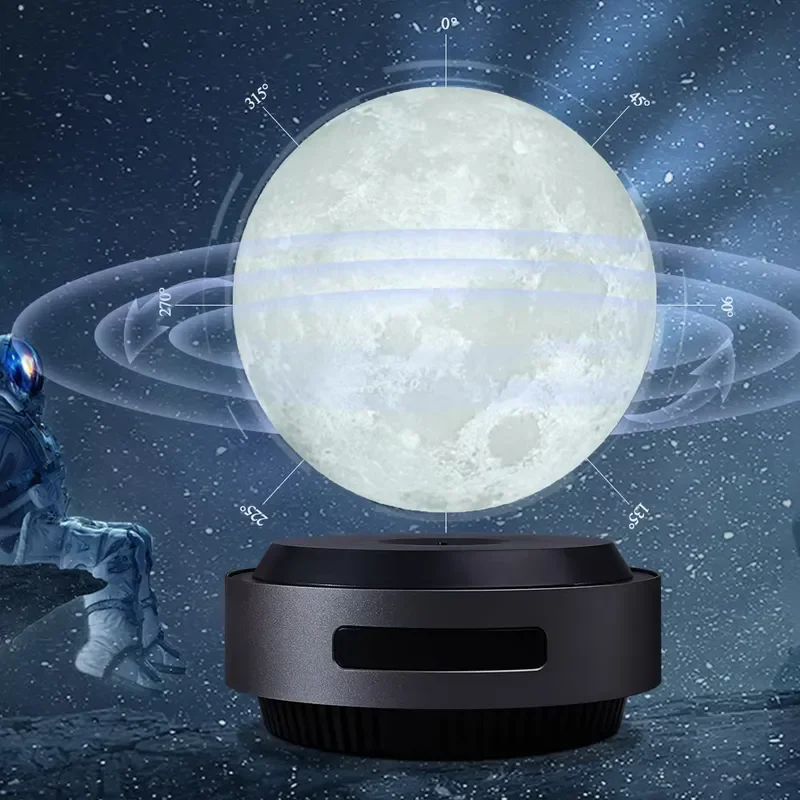 HCNT Modern Electric Auto-Lifting Levitating Moon Lamp with One-Button Control Magnetic Floating LED Home/Office Decoration