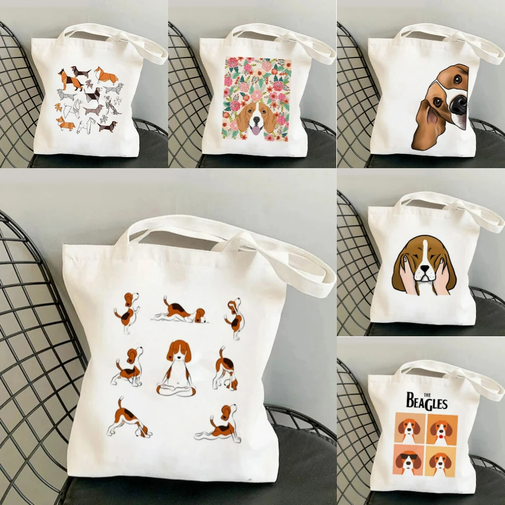 

Fun Yoga Eagle Dog Handbag Canvas Shoulder Bag Large Capacity Eco Fashion Shopping Bag Yoga Bag Travel Commute Daily Use