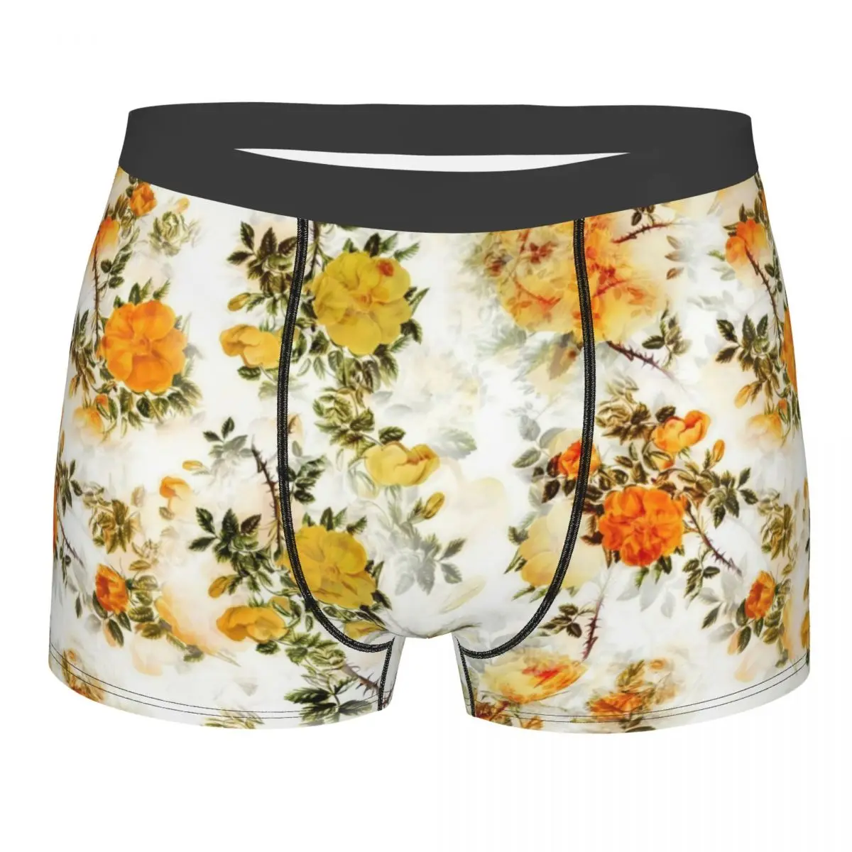 

Custom Colorful Floral Texture Boxer Shorts For Men 3D Print Flower Pattern Underwear Panties Briefs Soft Underpants
