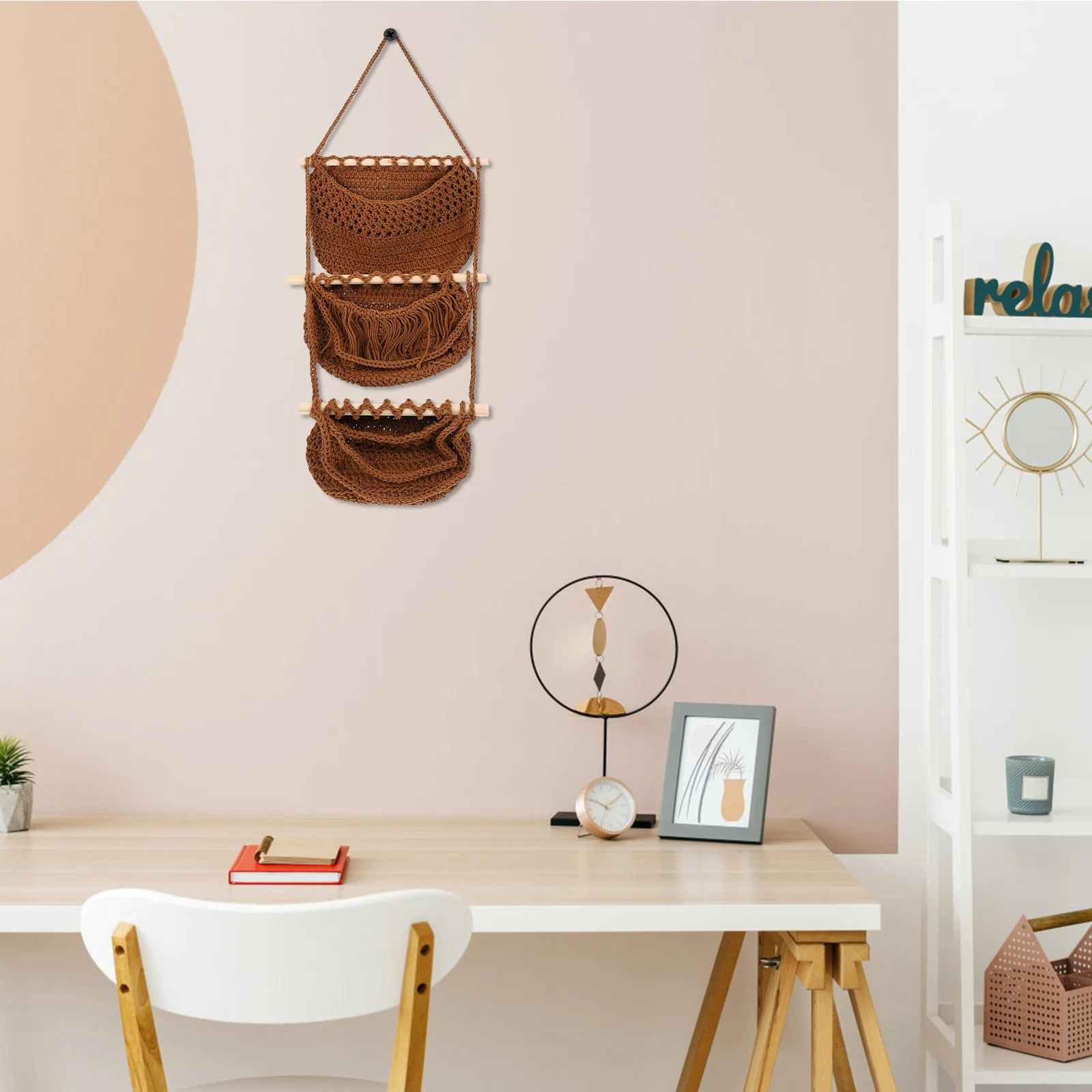 

Multi-Tier Hanging Fruit Basket - Breathable Kitchen Storage Basket for Vegetables Fruits Snacks Wall Mounted Organizer Rack