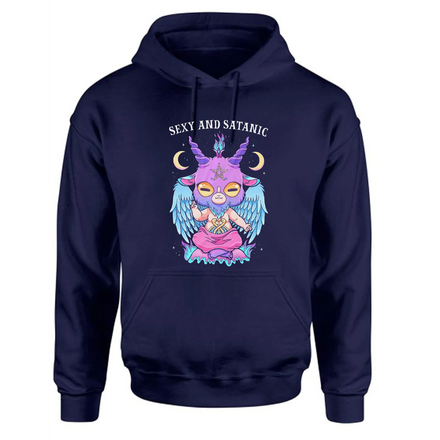 Sexy and Satanic Cute Creepy Devil Goat Baphomet Pullover Hoodie New 100% Cotton Comfortable Casual Mens Sweatshirt Streetwear