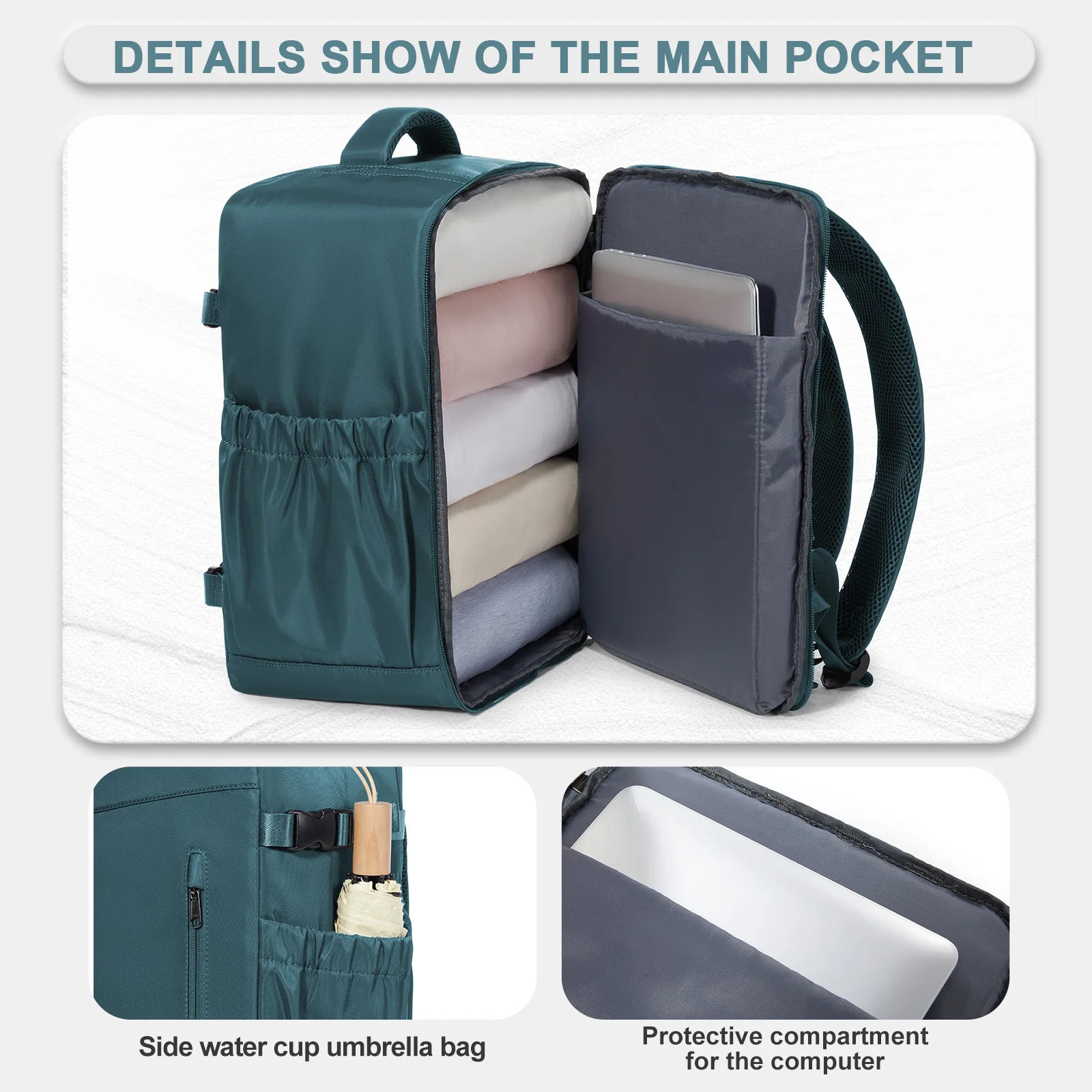 Mochila de viaje Cabina Plane 40x20x30 Mochila de equipaje Mochila para computadora portátil de negocios para hombres Bolsa de cabina portátil, Mochila escolar para mujeres