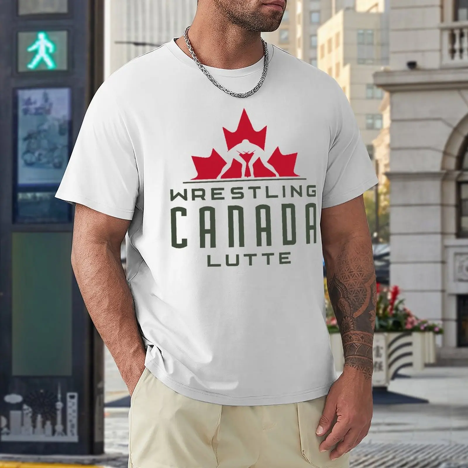 WRESTLING CANADA LUTTE LOGO Classic For S T-shirt Harajuku Campaign  Humor Graphic T-shirts Cute Fitness Eur Size