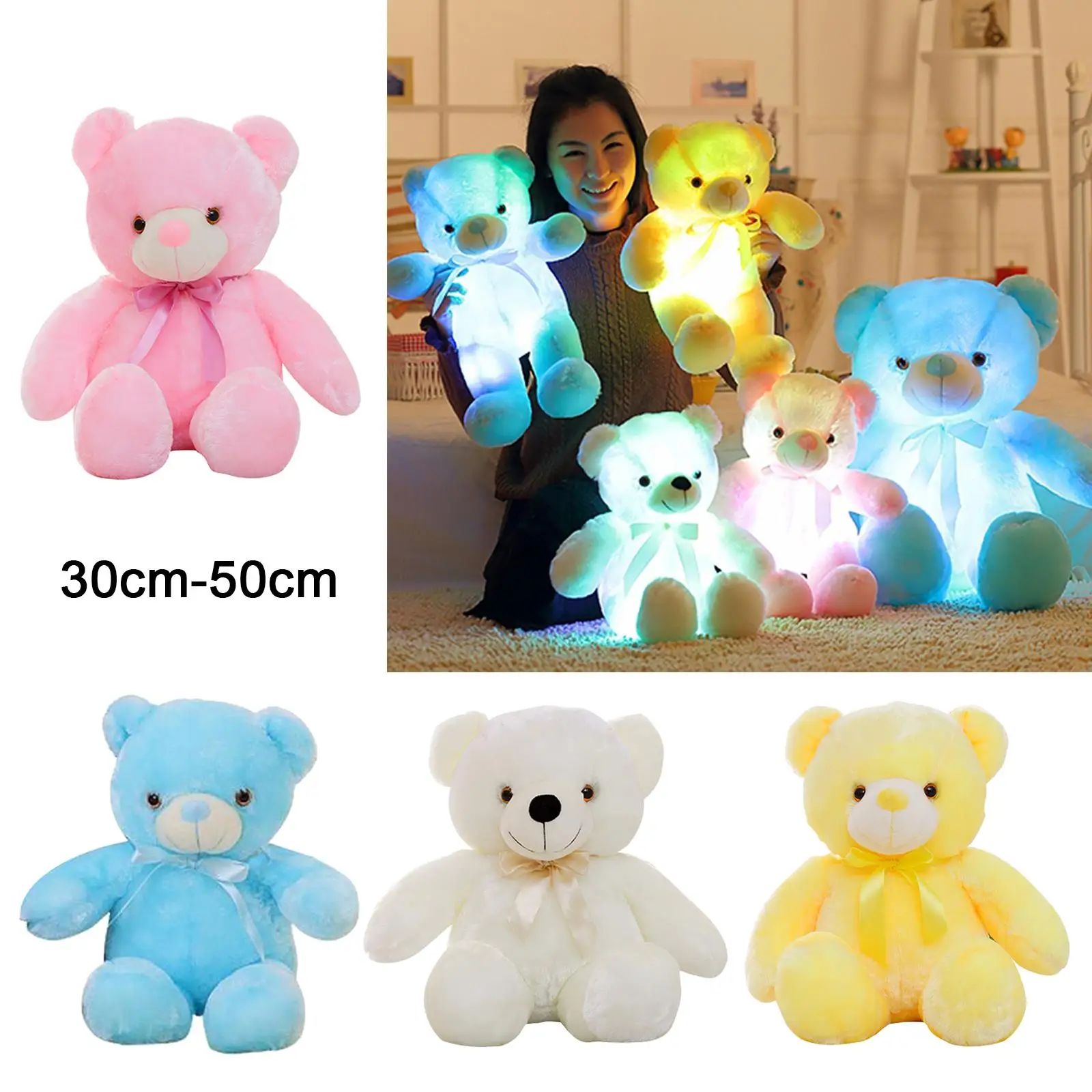 

Teddy Bear Toys Cartoon Animals Figure Toys Battery Powered Home Bedroom Living Room Decor Ornaments