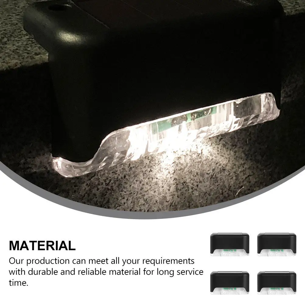 

4 шт. солнечных светильников для забора, уличные водонепроницаемые светодиодные лампы для сада, лестниц, балконов, декоративное освещение двора, водонепроницаемые лампы