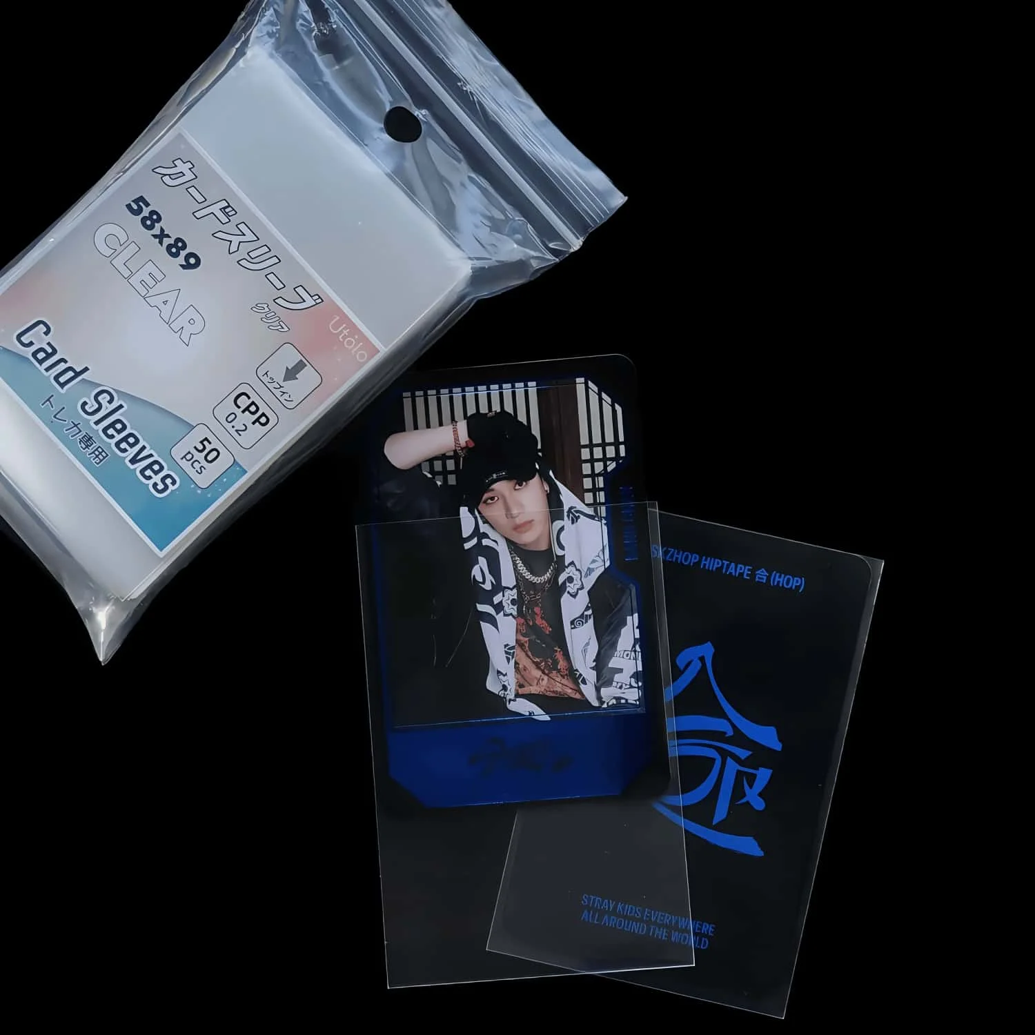 50–200 Stück CPP KPOP-Kartenhüllen, transparent, dick, versiegelt, Fotokartenschutzfolie, Wert, Sammelkartenhülle, 58 x 89/66 x 91 säurefrei – Detail 4