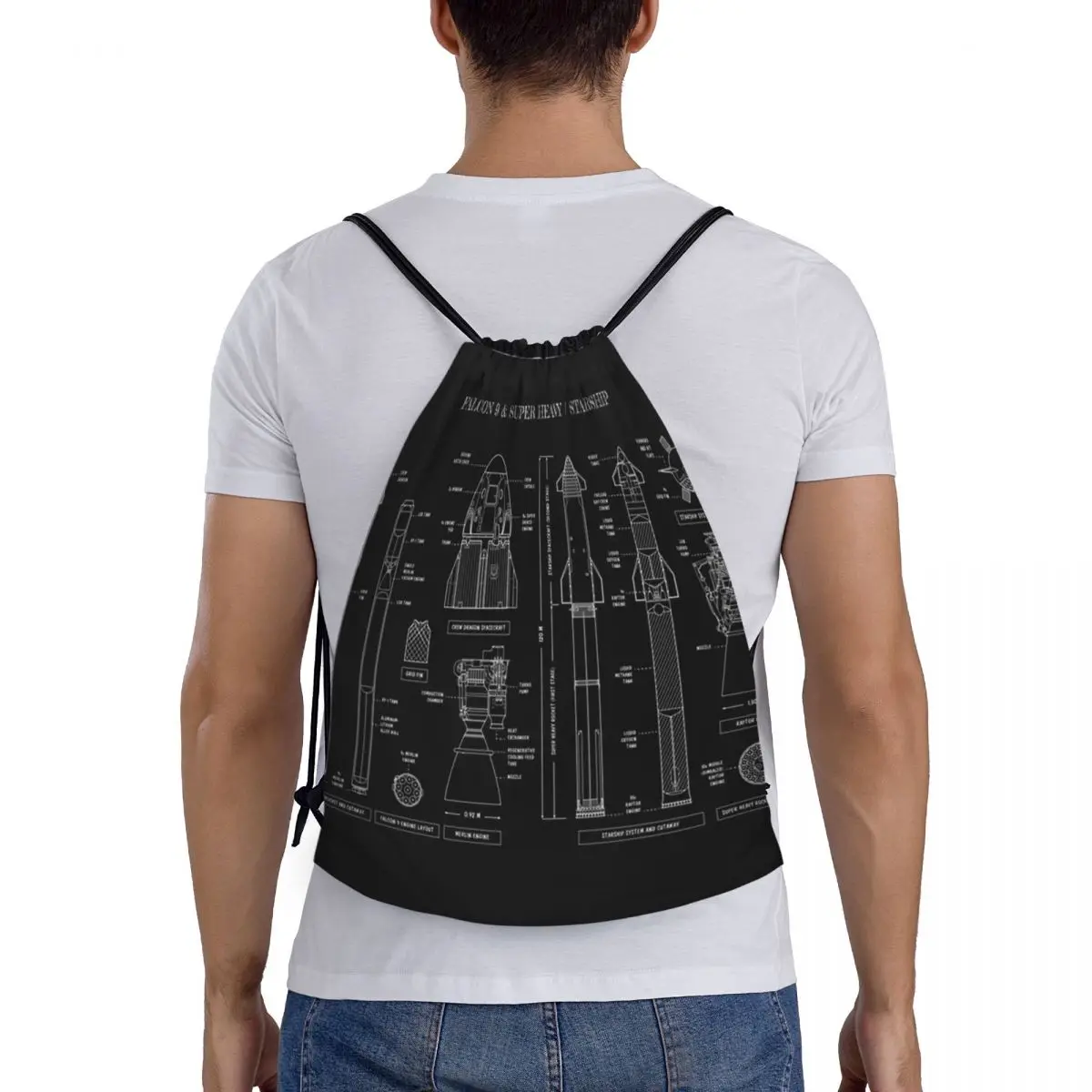 

Рюкзаки SPACEX Falcon 9 и Super Heavy Starship, многофункциональные сумки на шнурке, сумки для мелочей, сумки для книг для мужчин и женщин, школьные сумки