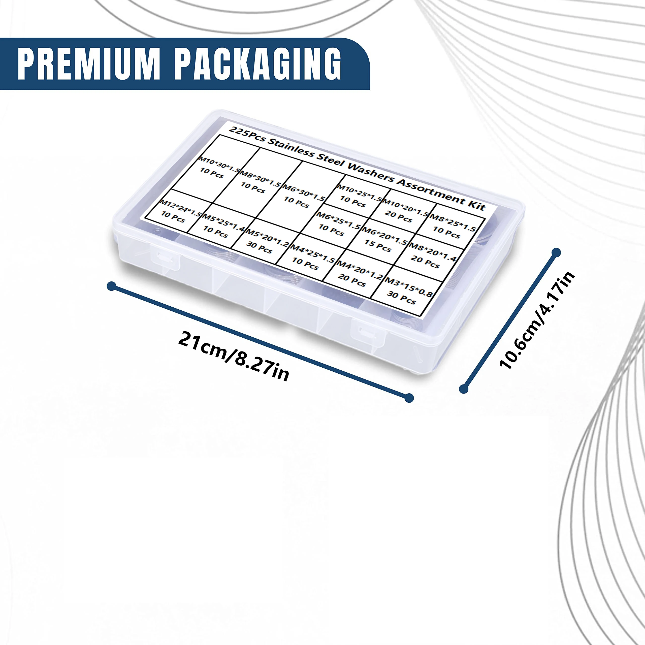 غسالات الحاجز للمسامير - 225 قطعة تشكيلة الغسالات، غسالات للبراغي في 15 مقاسًا مختلفًا (M3 M4 M5 M6 M8 M10 M12) - ستانيل #2