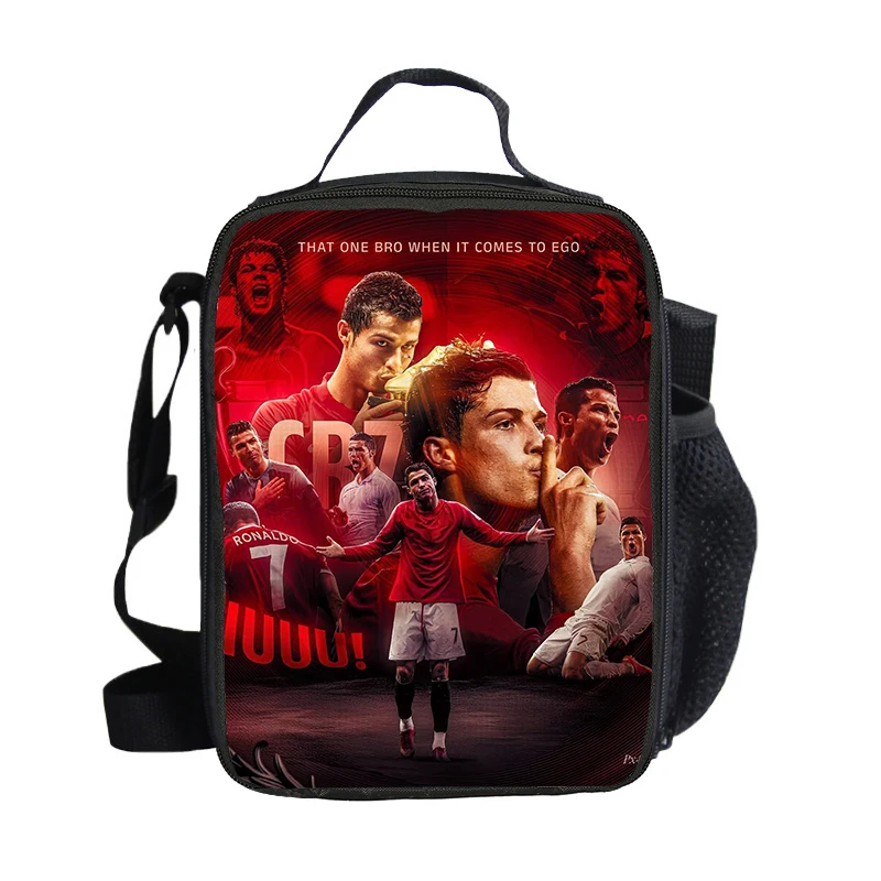 Football Star Insulated Lunch Bags Ronaldo Thermal Bag Lunch Container Leakproof Tote Lunch Box Food CR Storage Bags