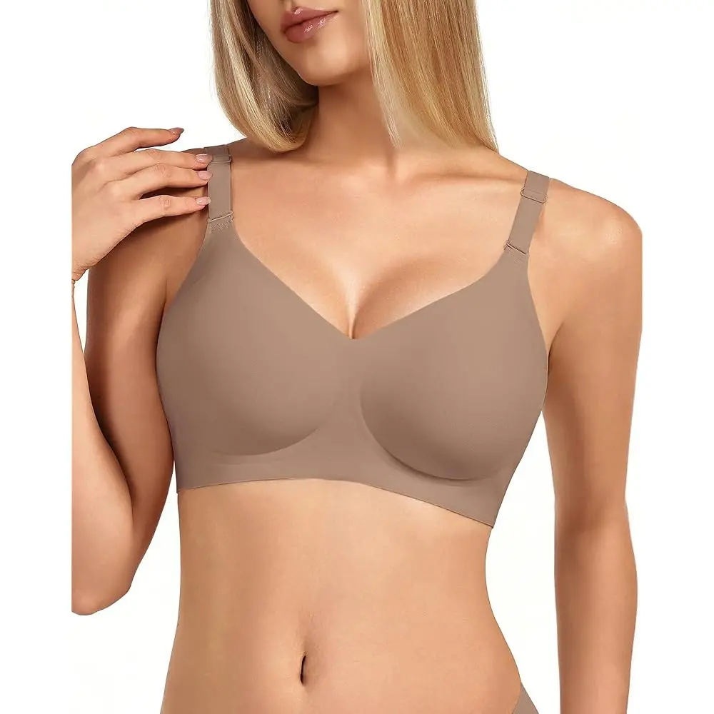 

Женский комфортный беспроводной бюстгальтер-невидимка с полной поддержкой и эффектом пуш-ап для ежедневного ношения, без косточек, с легкой поддержкой