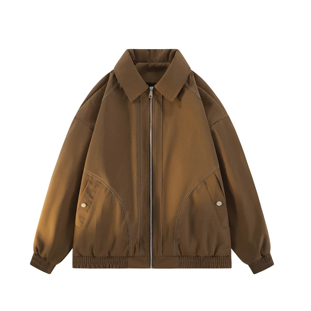 

American Vintage Cargo Jacket Men Autumn Korean Versatile Pilot Jacket Casual Fashion Coat Young Men's Workwear Lapel Jackets