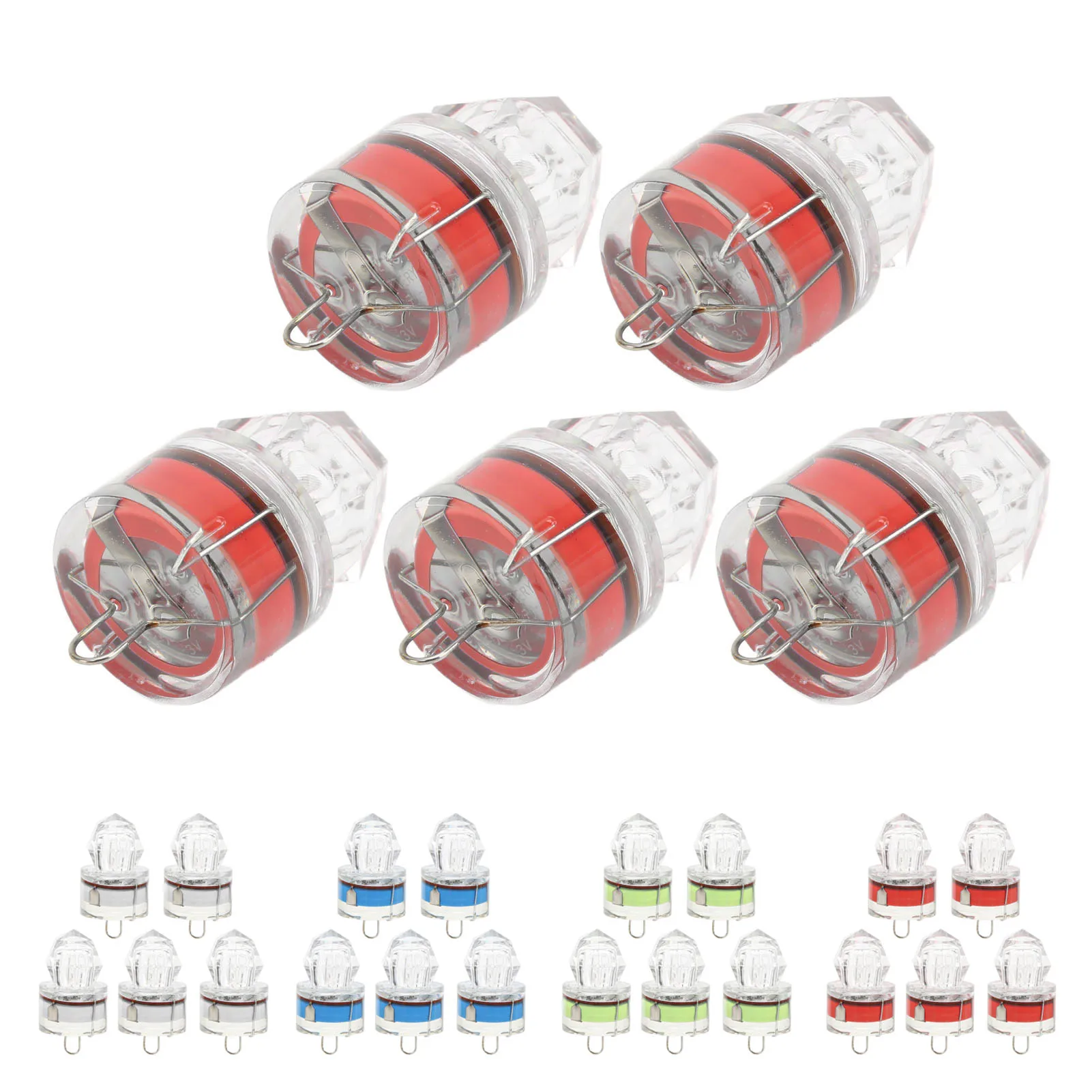 

LED Fishing Light, 5Pcs Fishing Lure Light Diamond Shape LED Corrosion Resistance Auto Open Flashing Bass Lure Light