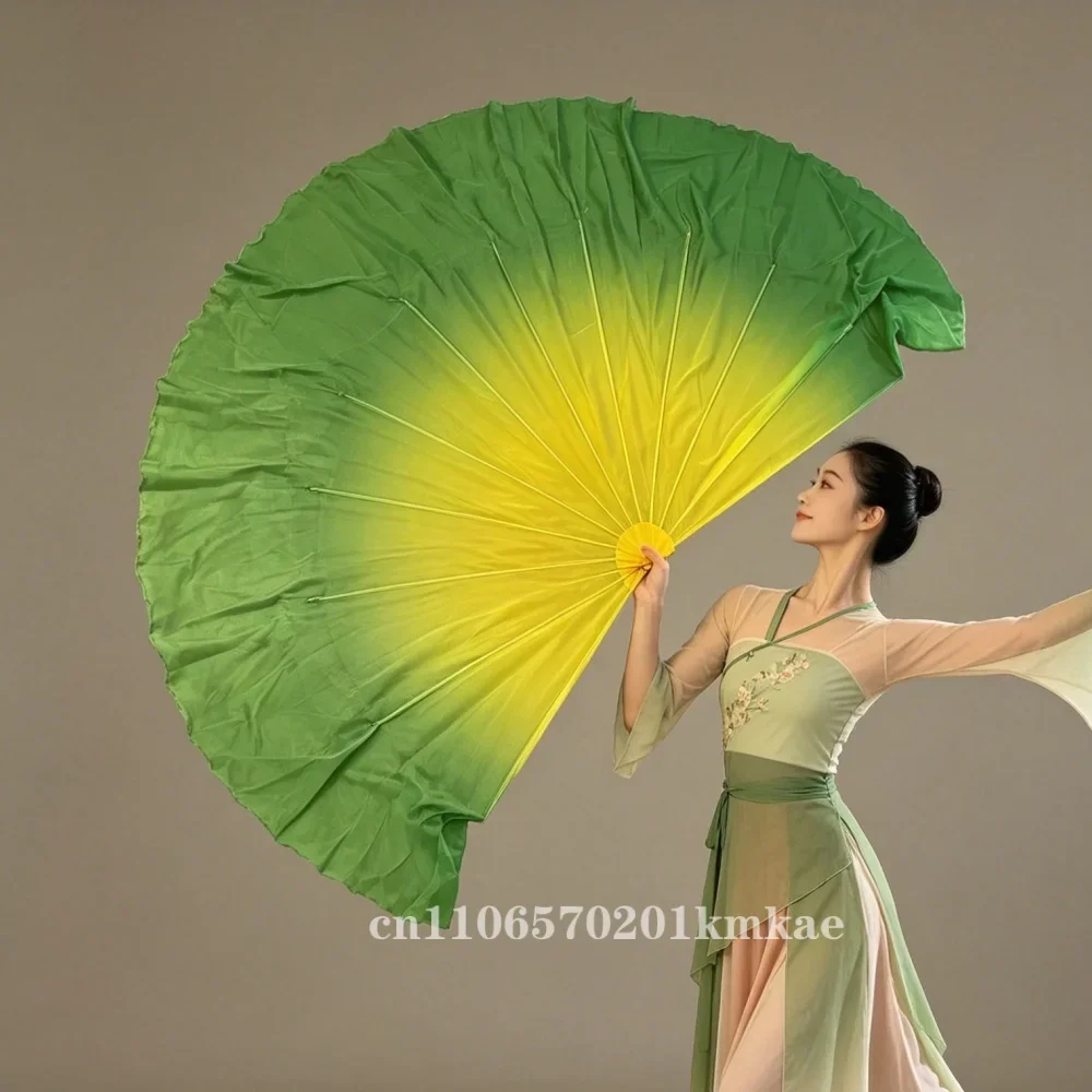 Chiffon Soft Big Fan Veil Opening Dance Props Fishbone Foldable Handle Dancing Fan Chinese Folk Worship 85cm Adults Customized