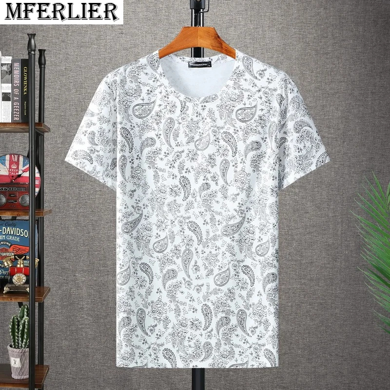 

new summer men Ice silk tshirt print quick dry short sleeve plus size 9XL 10XL 11XL casual loose tees Breathable tops mferlier