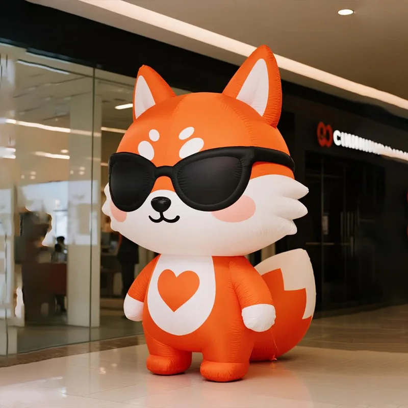 

Inflatable fox, animal-shaped inflatable model, with blower, for outdoor shopping malls and squares' event decoration