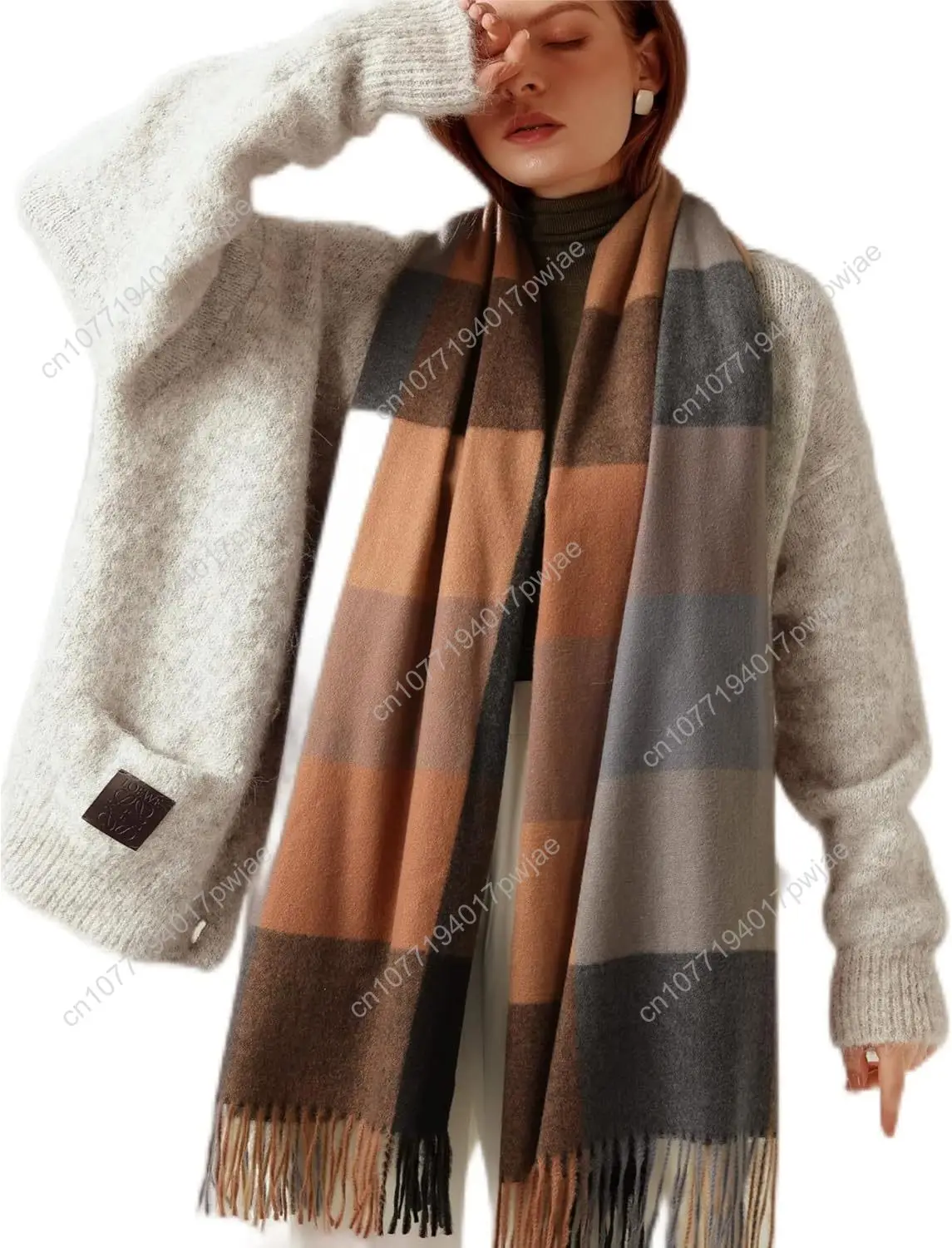 

Women's Long Plaid Blanket Scarf Chunky Oversized Winter Fall Warm Big Tartan Scarves Wrap Shawl Ladies Gifts