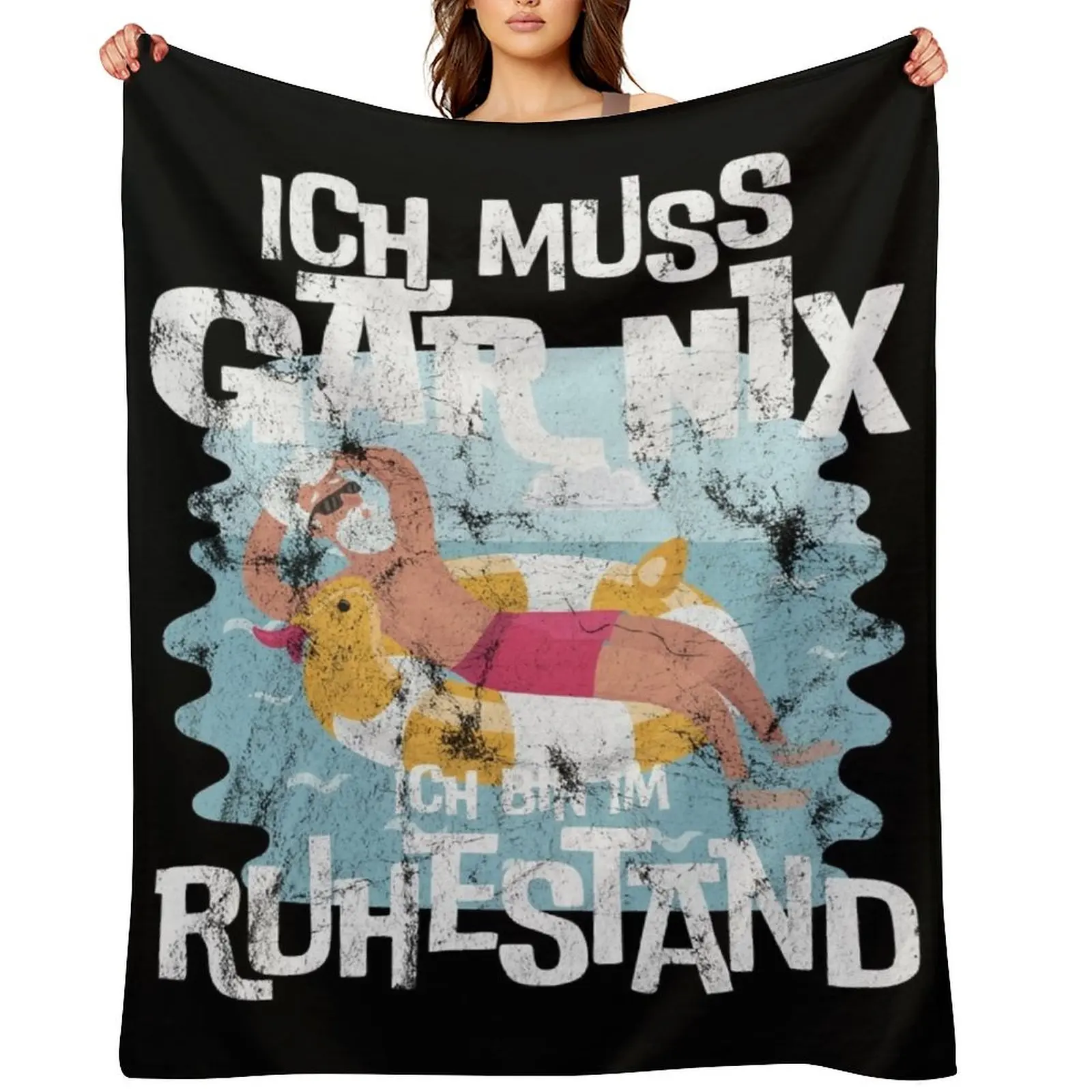 

Ich muss gar nix Ruhestand Rente Pension Throw Blanket Thin Travel bed plaid Loose Blankets