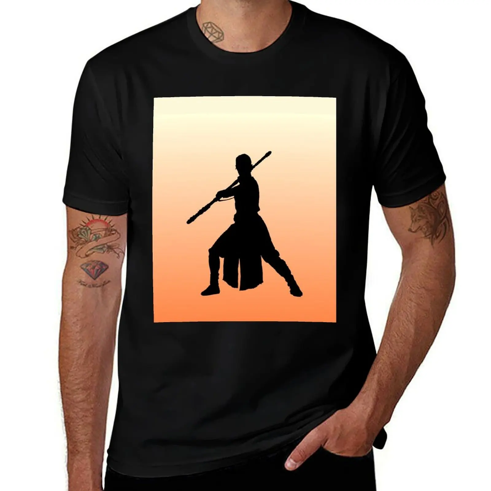 

oversize anime Stance luxury t Silhouette man shirt high - man shirts brand Fighting quality T-Shirt t t shirts luxury Rey