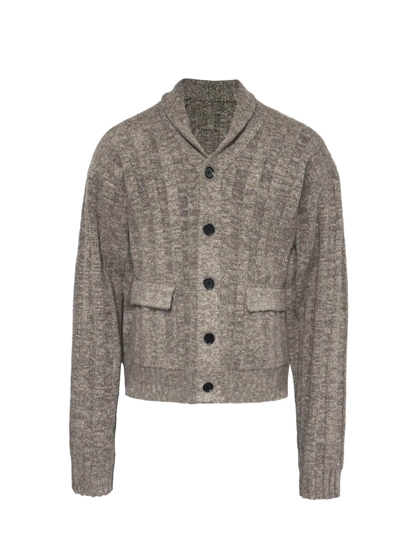 

JCAESAR SWEATER Men's Knitted Sweater Coat Thi Stripes een Fruit Collar High Weight Yarn Texture Fit Home Office Wear